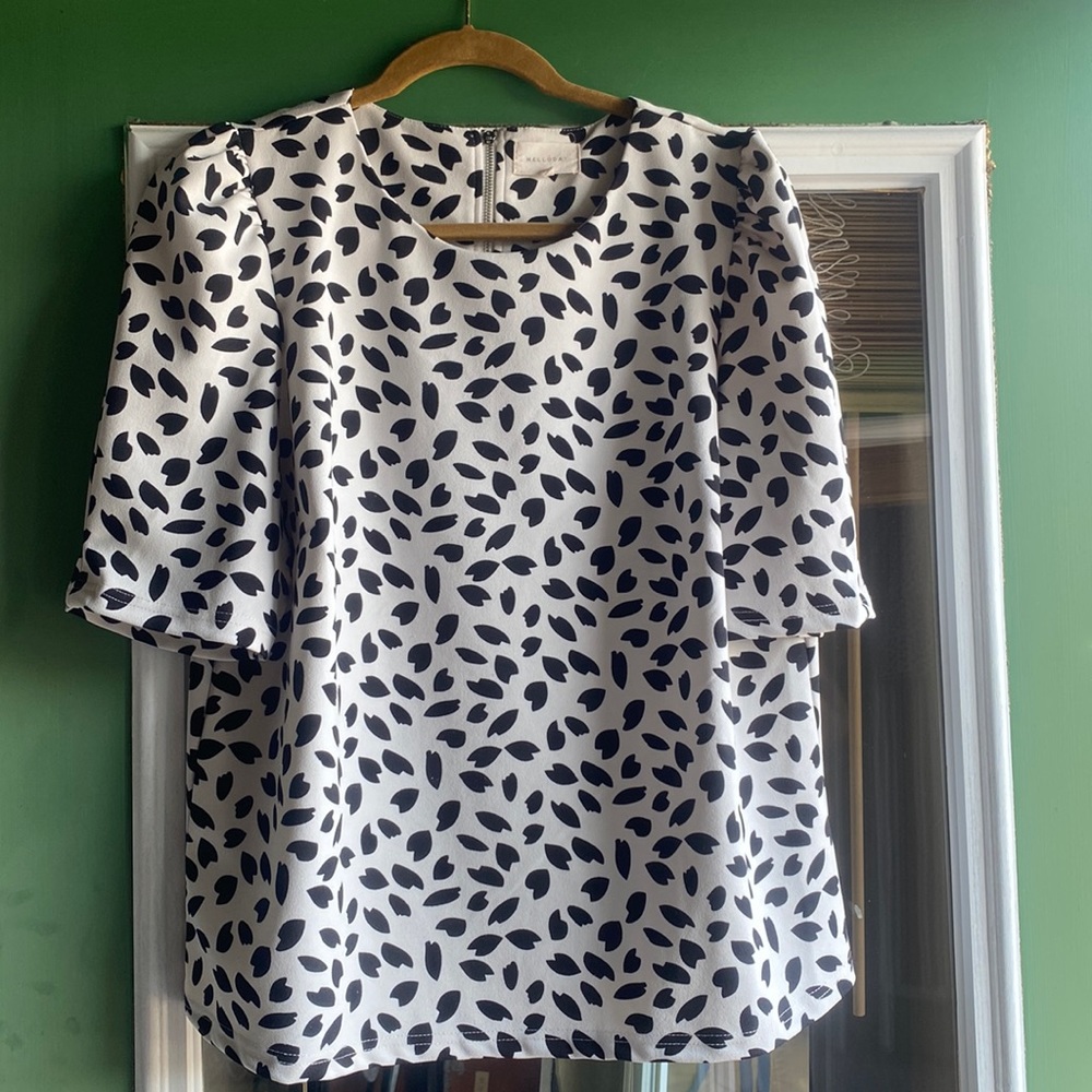 Black and White Office Blouse